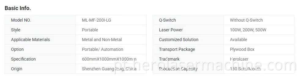 Remoção portátil da máquina de limpeza a laser limpa de 200w